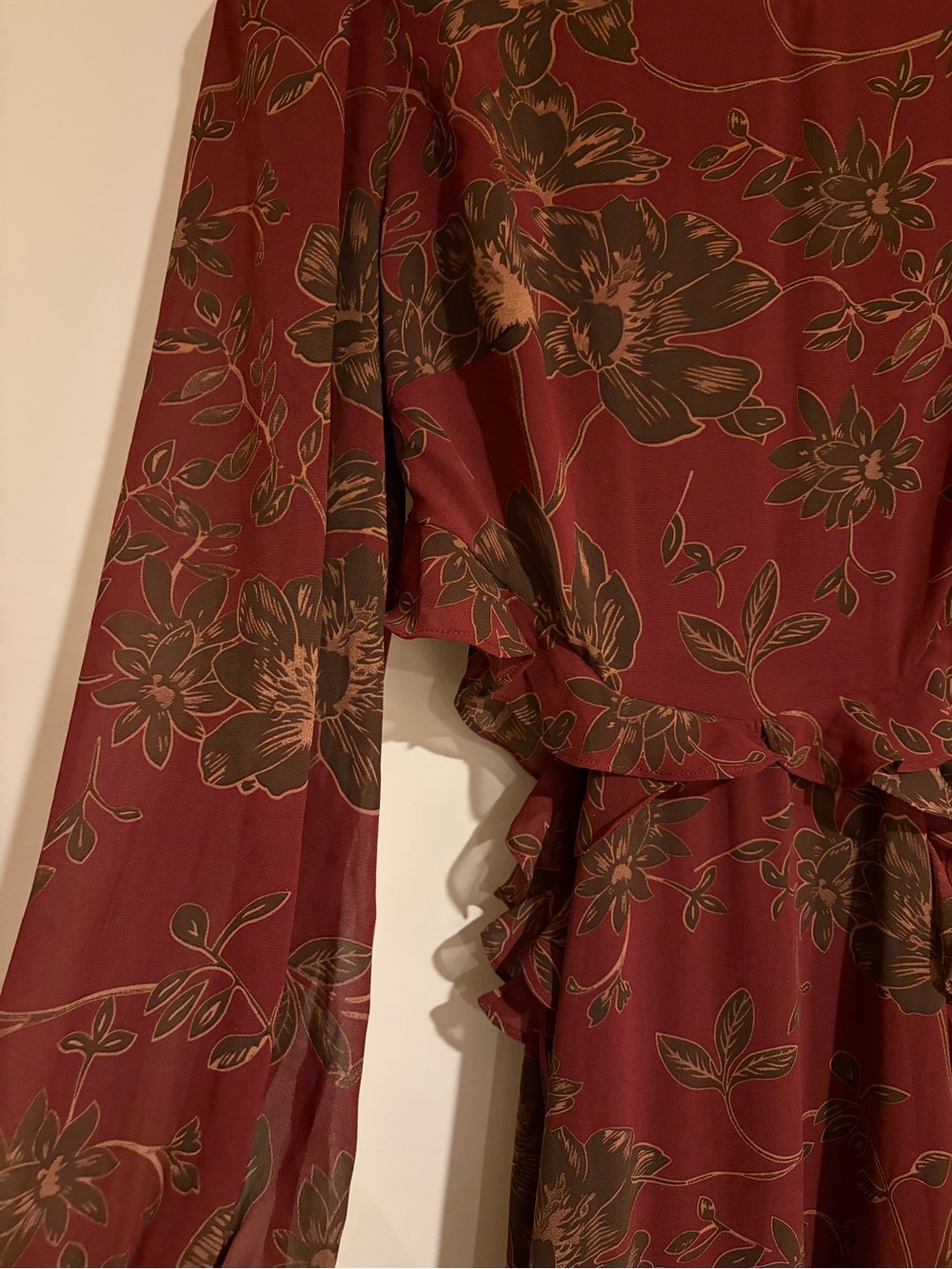 Astr Floral Ruffle Plum Maxi Dress - Picture 5 of 6